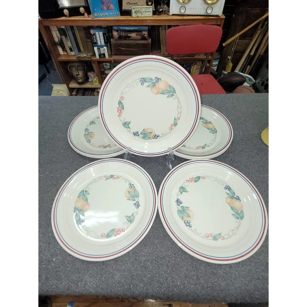 5 pcs Corelle Abundance Oranges and Grapes Lunch Plates